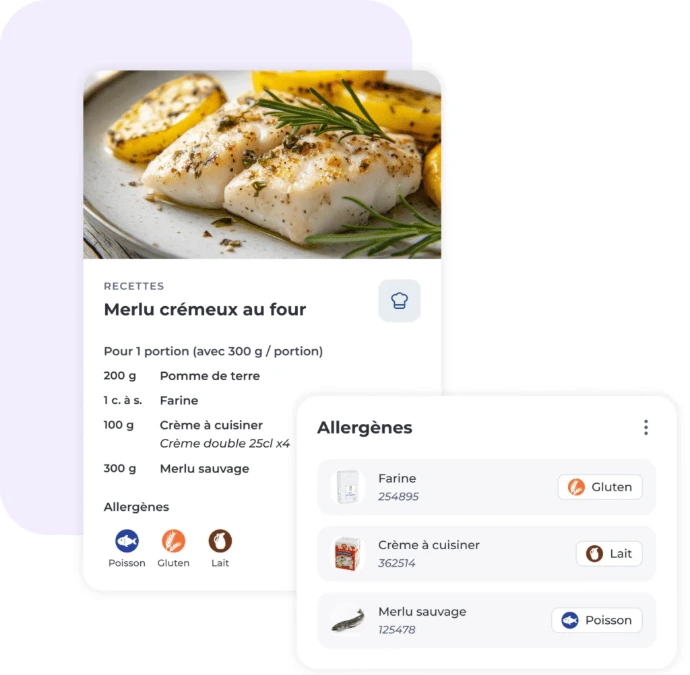 Ecran de fiche recette